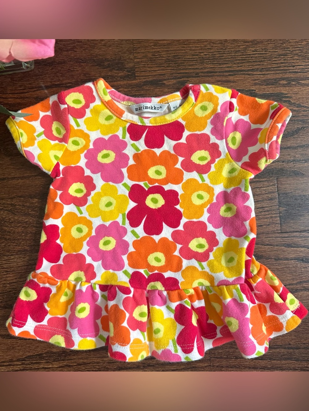 Marimekko Unikko peplum top, size 3Mo